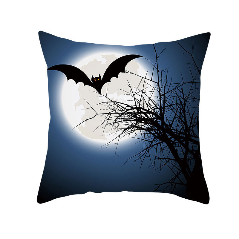 KTX-160019 Halloween Devil Print Pillow Cover - 45x45cm Polyester Cushion Case