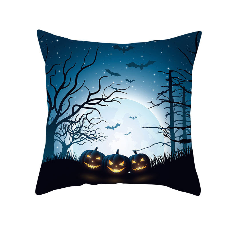 KTX-160019 Halloween Devil Print Pillow Cover - 45x45cm Polyester Cushion Case