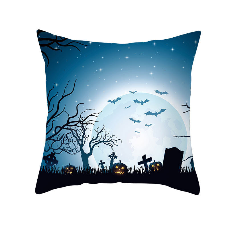 KTX-160019 Halloween Devil Print Pillow Cover - 45x45cm Polyester Cushion Case