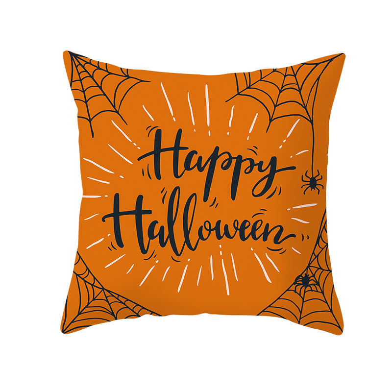 KTX-160019 Halloween Devil Print Pillow Cover - 45x45cm Polyester Cushion Case