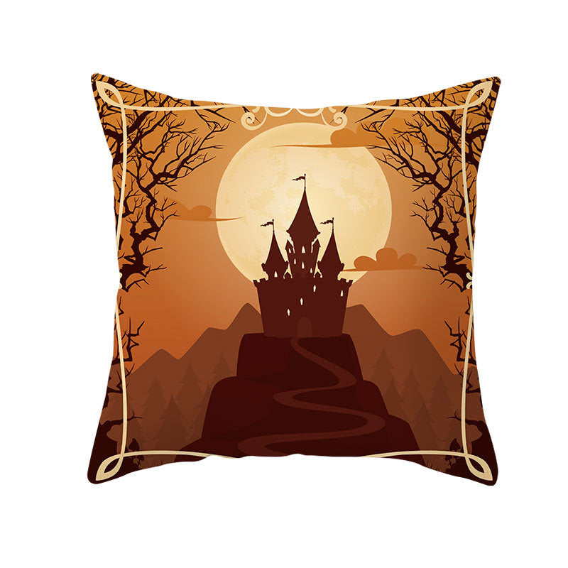 KTX-160019 Halloween Devil Print Pillow Cover - 45x45cm Polyester Cushion Case