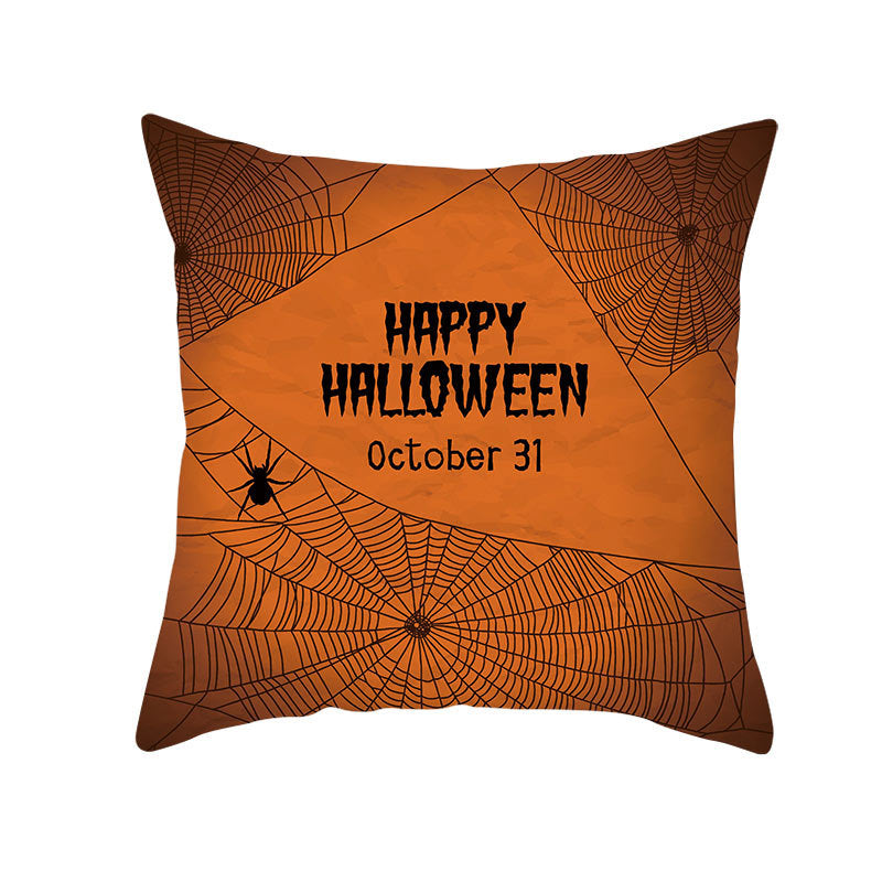KTX-160019 Halloween Devil Print Pillow Cover - 45x45cm Polyester Cushion Case
