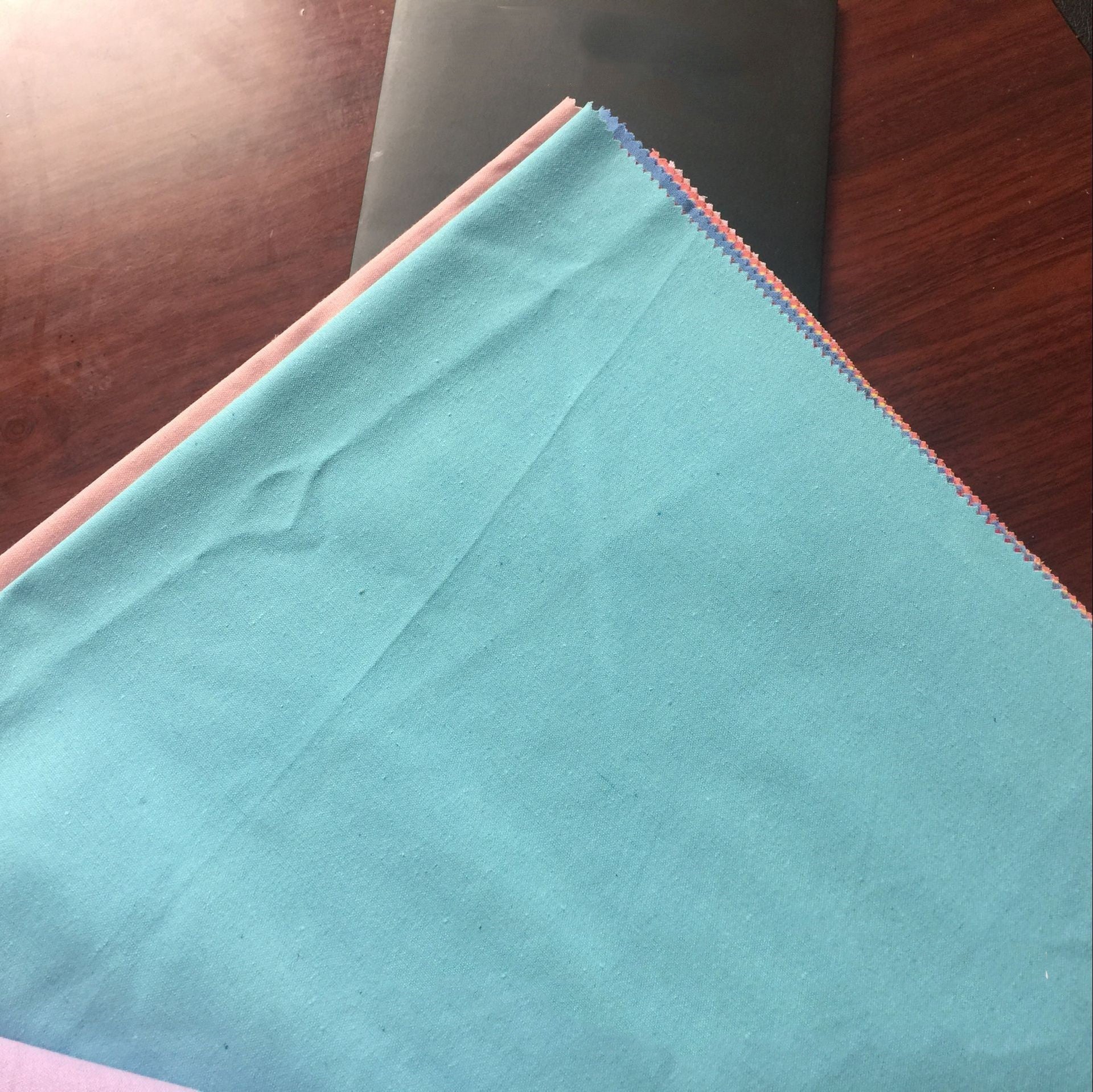 KTX-160019 Linen and Cotton Blend Tie-Dye Curtain and Decorative Fabric, 152x98 cm