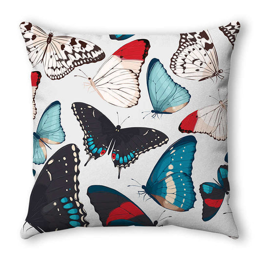 KTX-160019 Watercolor Butterfly Print Soft Linen Pillowcase 45x45CM