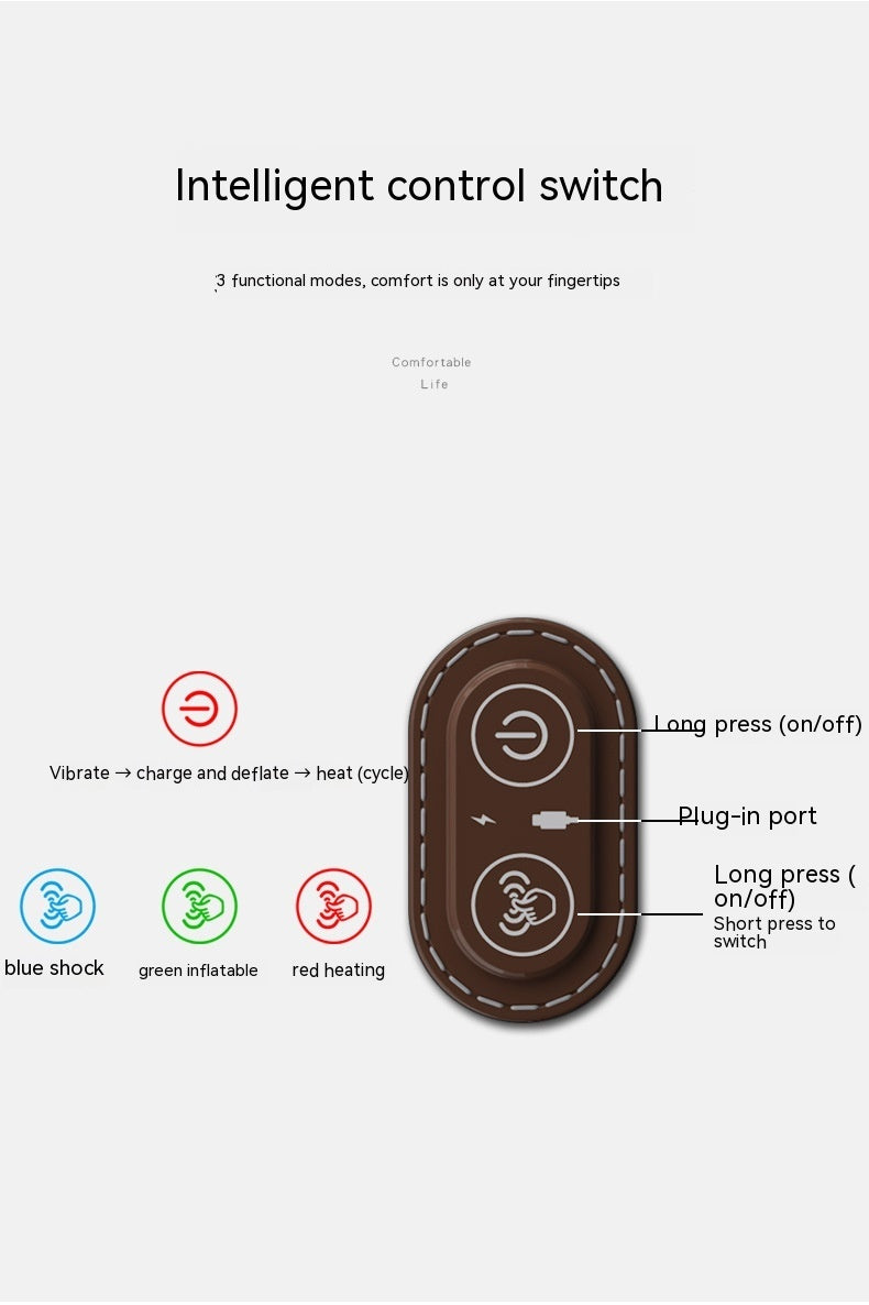 KTX-160659 Cervical Memory Foam Pillow with Massage and Heating Features for Spine Care