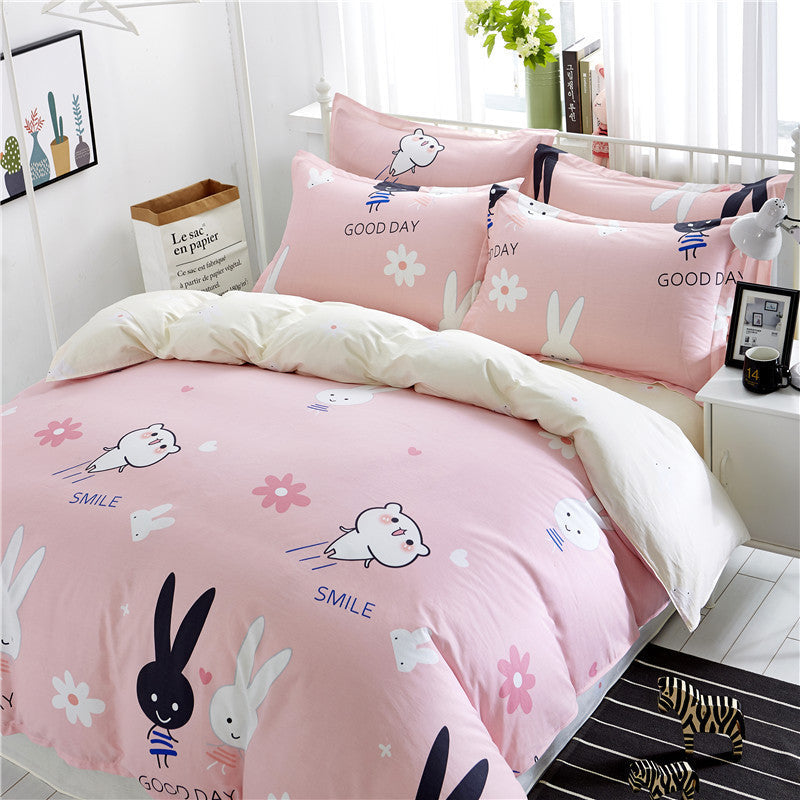 KTX-161491 Idyllic Floral Cotton Twill Bedding Set - 4-Piece Collection with Various Sizes Available