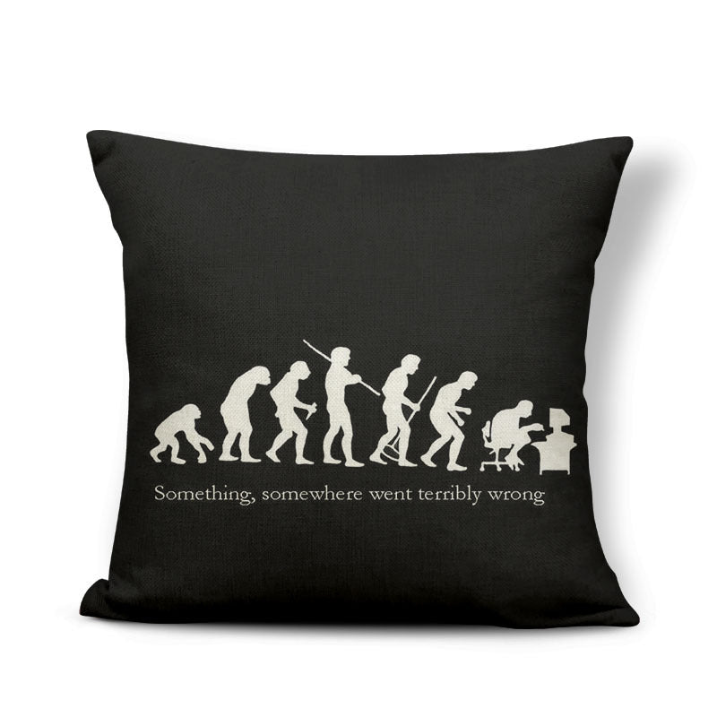 KTX-161875 Retro Game-Themed Cushion Cover - Nostalgic Polyester Linen Pillow, Various Colors, 45x45cm