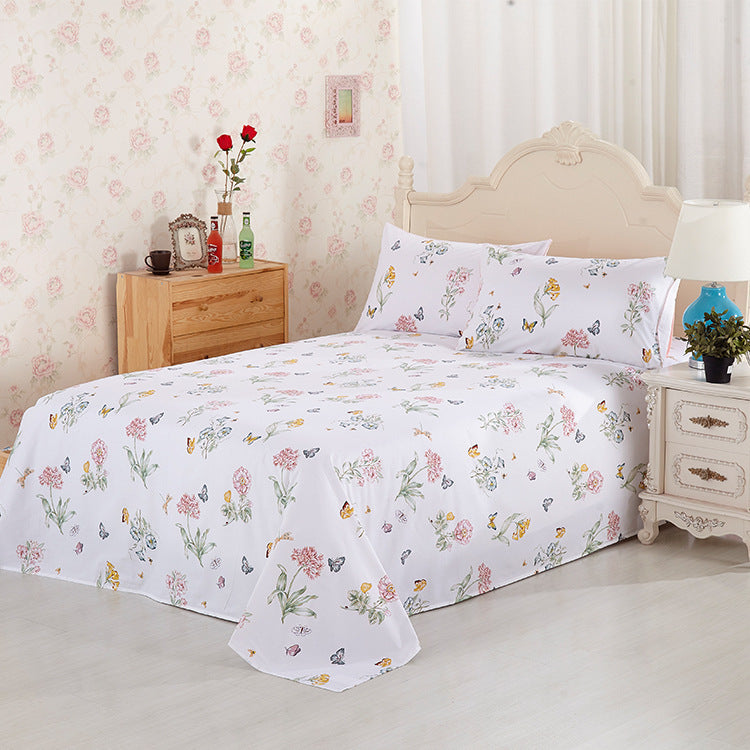 KTX-162259 Plant Flower Reactive Printed Cotton Sheets - 100% Pure Cotton Bedding Fabric