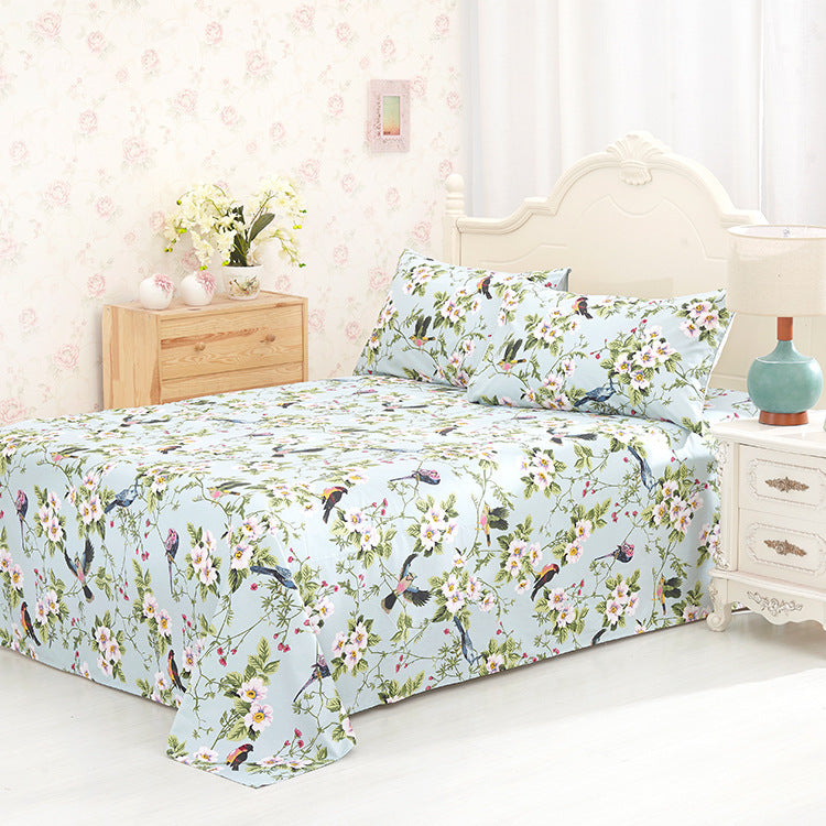 KTX-162259 Plant Flower Reactive Printed Cotton Sheets - 100% Pure Cotton Bedding Fabric