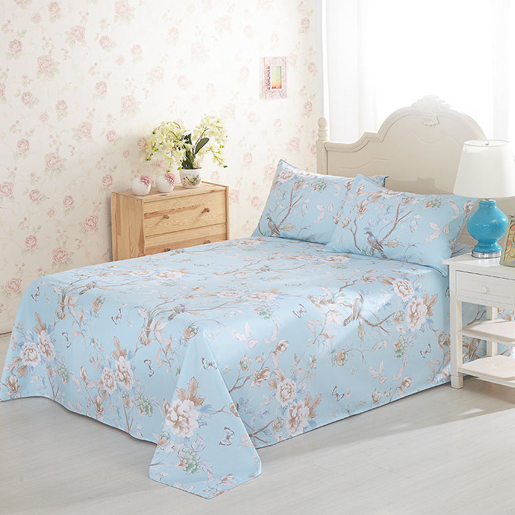 KTX-162259 Plant Flower Reactive Printed Cotton Sheets - 100% Pure Cotton Bedding Fabric