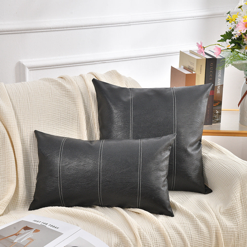 KTX-162387 Stylish Brown and Black Striped Decorative Pillow Cover for Home Living Room
