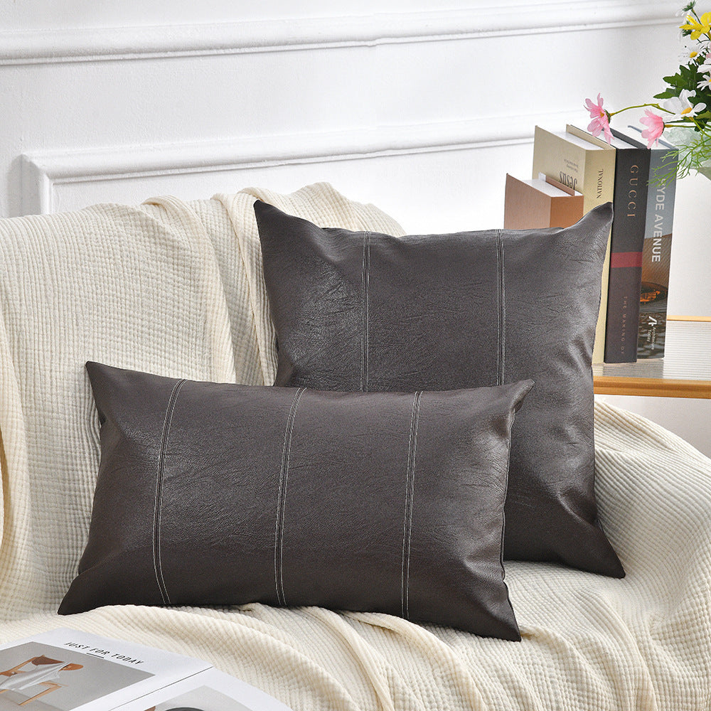 KTX-162387 Stylish Brown and Black Striped Decorative Pillow Cover for Home Living Room