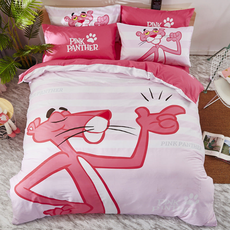 KTX-163411 Cartoon-Themed 4-Piece Cotton Bedding Set for 1.8m Beds