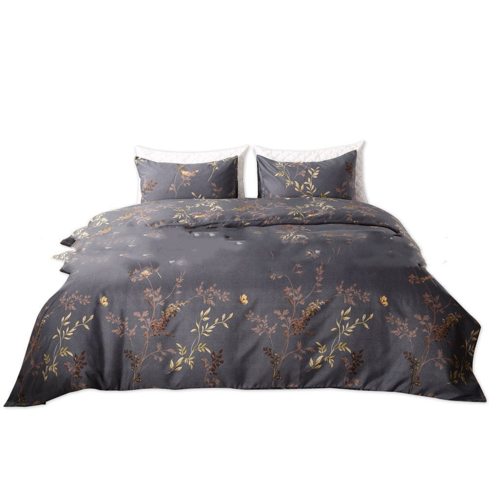 KTX-164563 Luxury Three-Piece Bedding Set with Geometric Duvet Cover and Pillowcases in Polyester