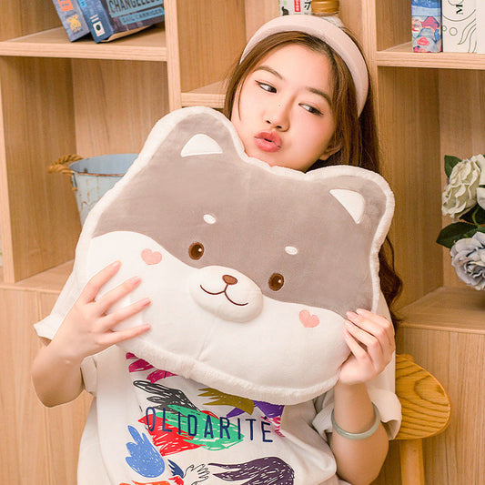 KTX-164691 Cute Animal Plush Doll Pillow - Super Soft Short Plush - 40cm Tiger, Husky, Pig, Rabbit Options