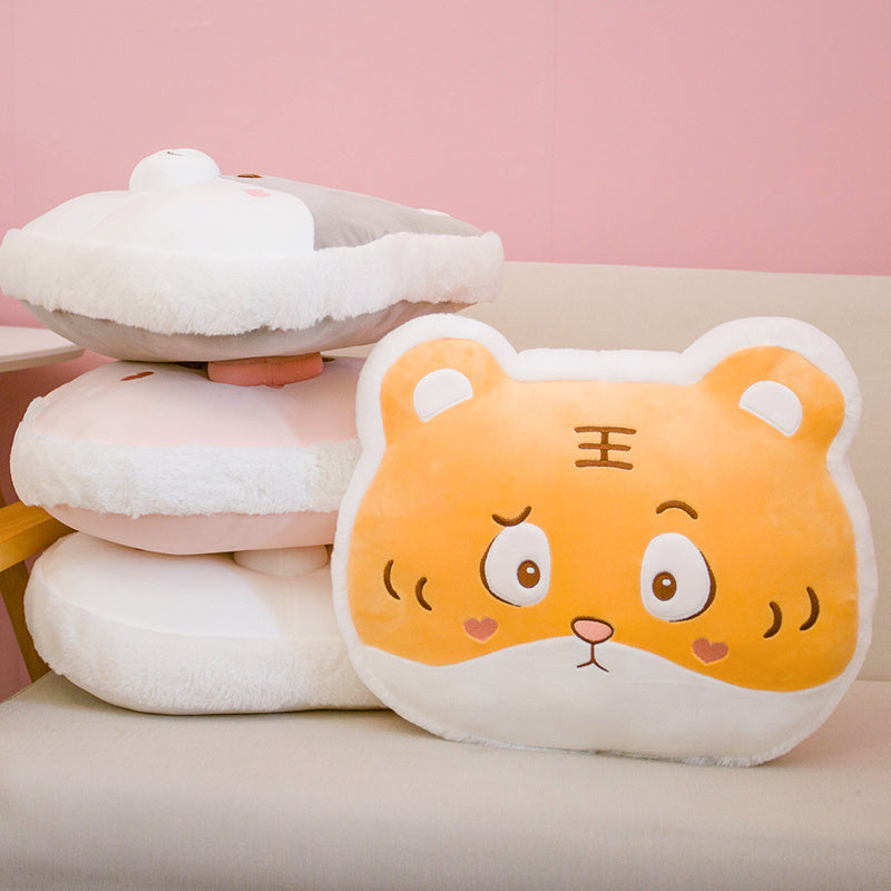 KTX-164691 Cute Animal Plush Doll Pillow - Super Soft Short Plush - 40cm Tiger, Husky, Pig, Rabbit Options