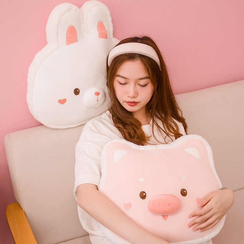 KTX-164691 Cute Animal Plush Doll Pillow - Super Soft Short Plush - 40cm Tiger, Husky, Pig, Rabbit Options
