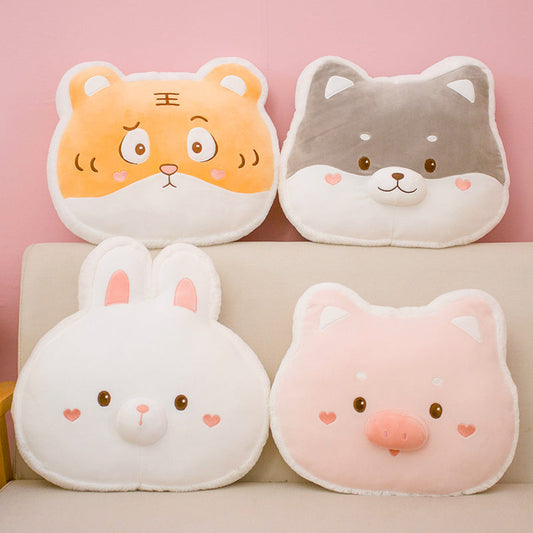 KTX-164691 Cute Animal Plush Doll Pillow - Super Soft Short Plush - 40cm Tiger, Husky, Pig, Rabbit Options