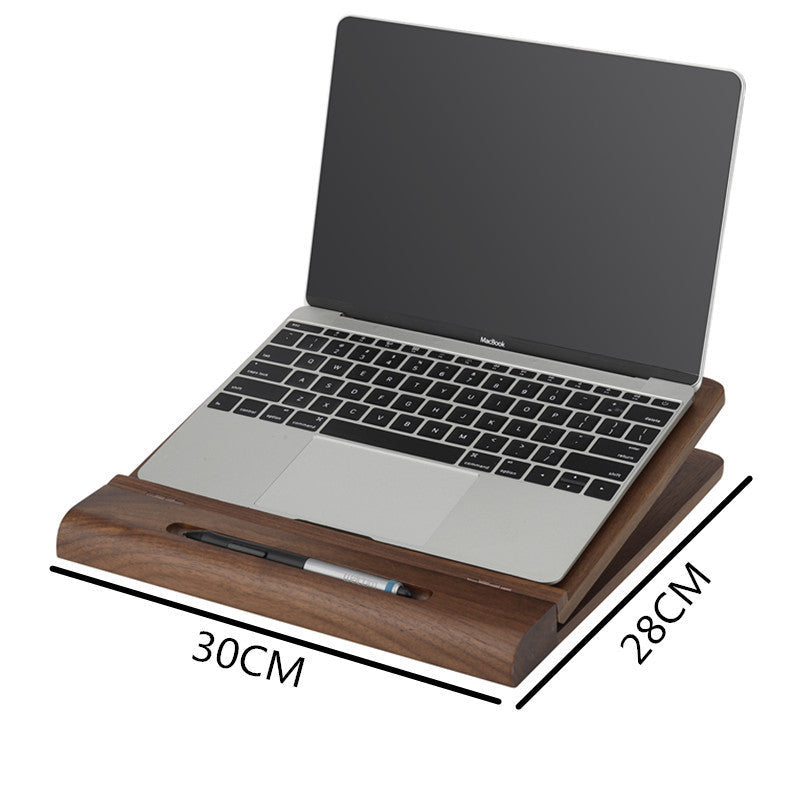 KTX-165139 Adjustable Walnut Laptop Raising Shelf Folding Rack for 15-Inch Computers