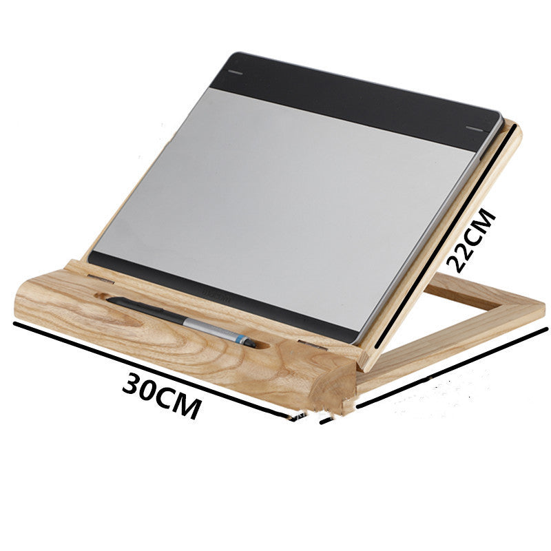 KTX-165139 Adjustable Walnut Laptop Raising Shelf Folding Rack for 15-Inch Computers