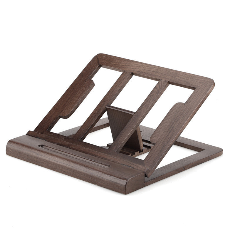KTX-165139 Adjustable Walnut Laptop Raising Shelf Folding Rack for 15-Inch Computers