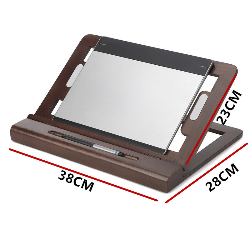 KTX-165139 Adjustable Walnut Laptop Raising Shelf Folding Rack for 15-Inch Computers