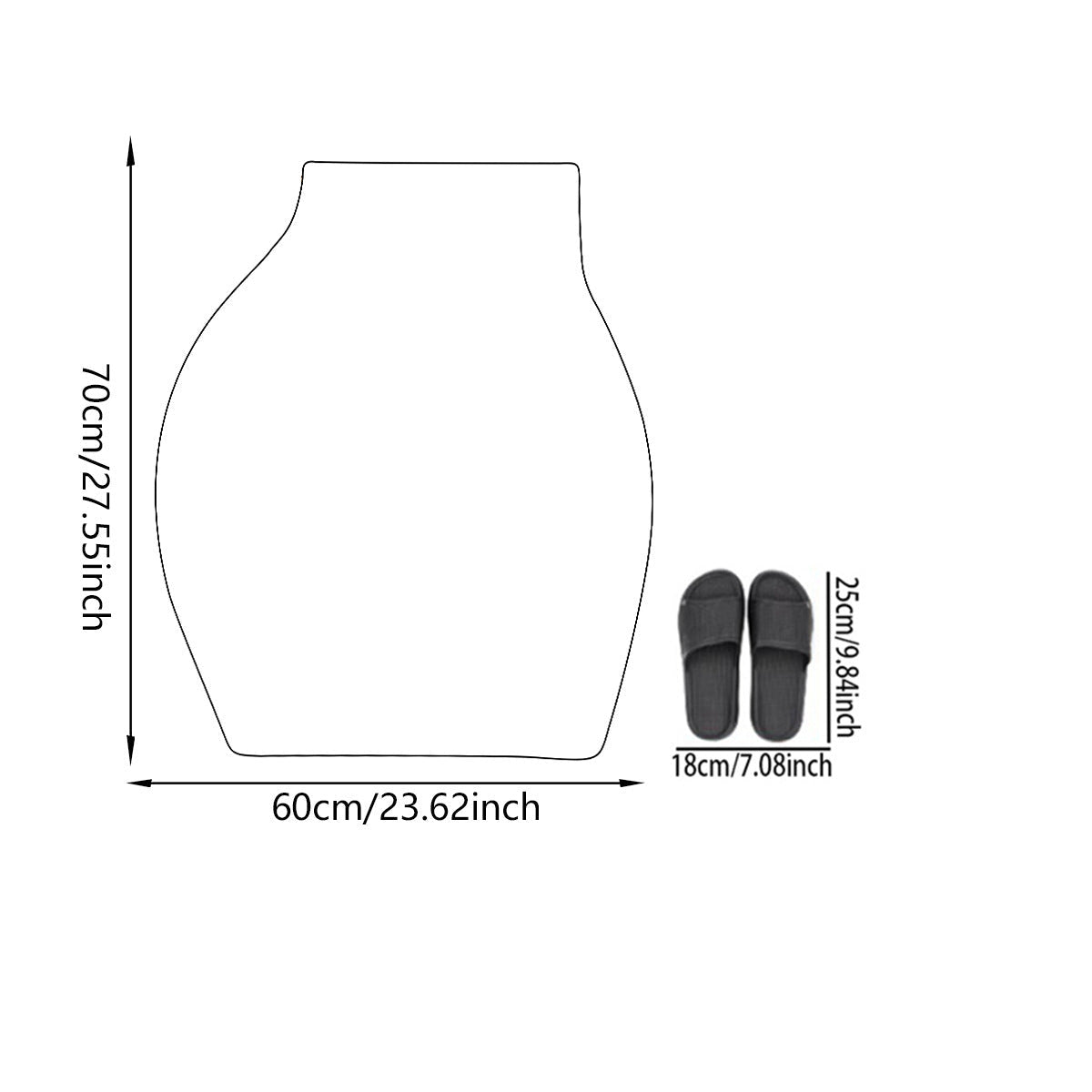 KTX-165843 White Polyester Fiber Alien Design Carpet for Bathroom and Bedroom - 60x70cm