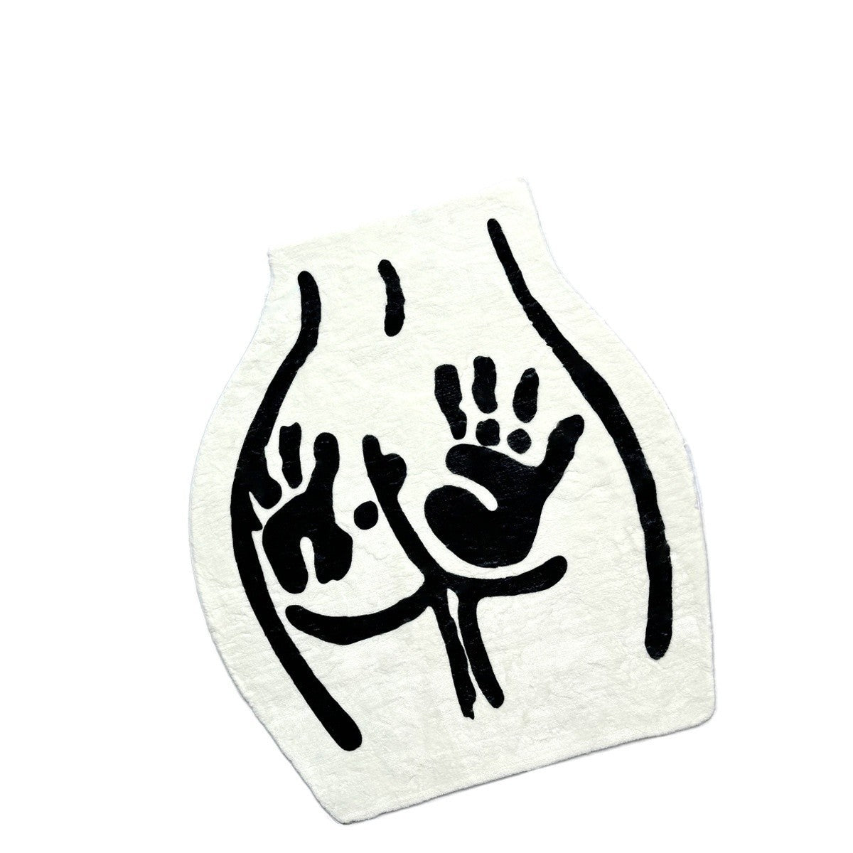 KTX-165843 White Polyester Fiber Alien Design Carpet for Bathroom and Bedroom - 60x70cm