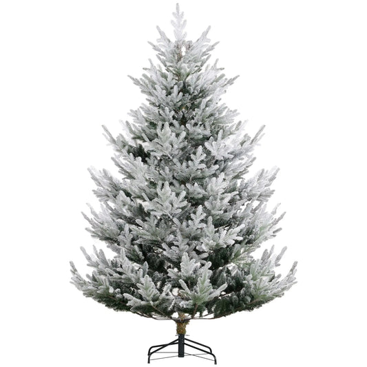 KTX-166547 7.5 Foot Hinged Artificial Christmas Tree with Realistic Branches and Steel Base