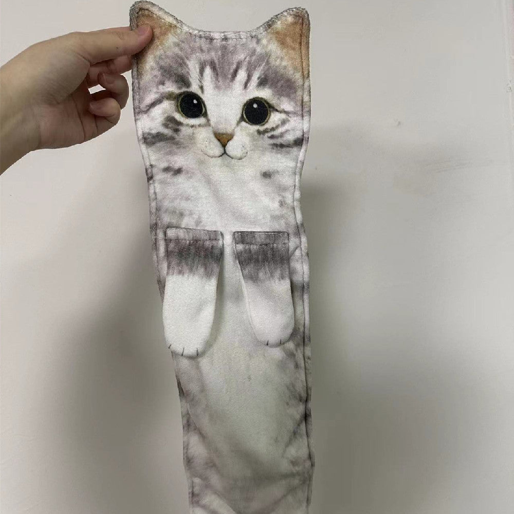 KTX-167507 Cartoon Printed Superfine Fiber Face Towel - Various Cat and Dog Designs