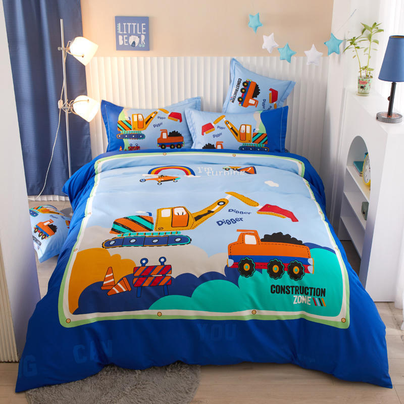 KTX-168403 Cotton Cartoon Four-Piece Bedding Set for Boys and Girls
