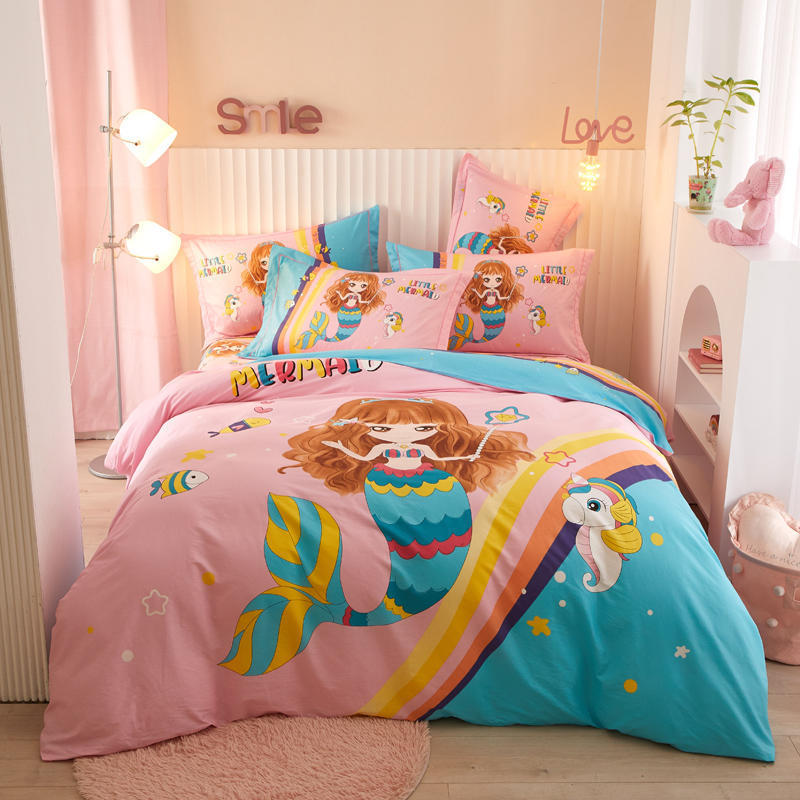 KTX-168403 Cotton Cartoon Four-Piece Bedding Set for Boys and Girls