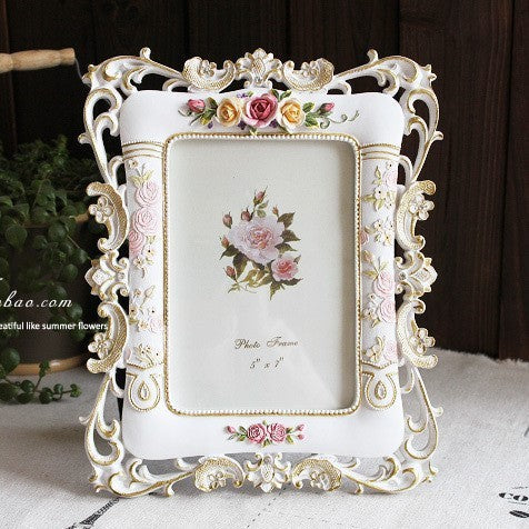 KTX-169171 Pastoral Style Diamond Frame in Resin - 6 Inch, Versatile Hanging for Horizontal or Vertical Display