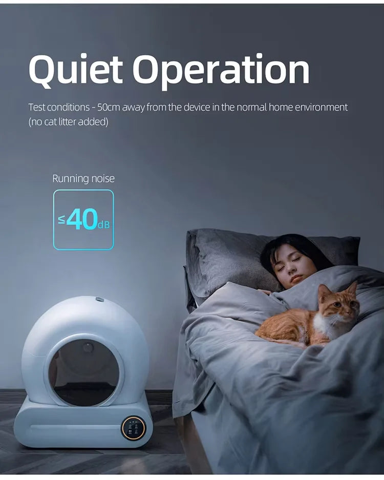 KTX-169683 Large 65L Smart Cat Litter Box with Easy Clean Design, Wide Entry, and APP Control