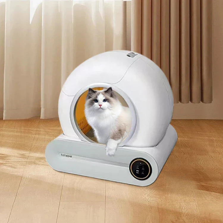 KTX-169683 Large 65L Smart Cat Litter Box with Easy Clean Design, Wide Entry, and APP Control