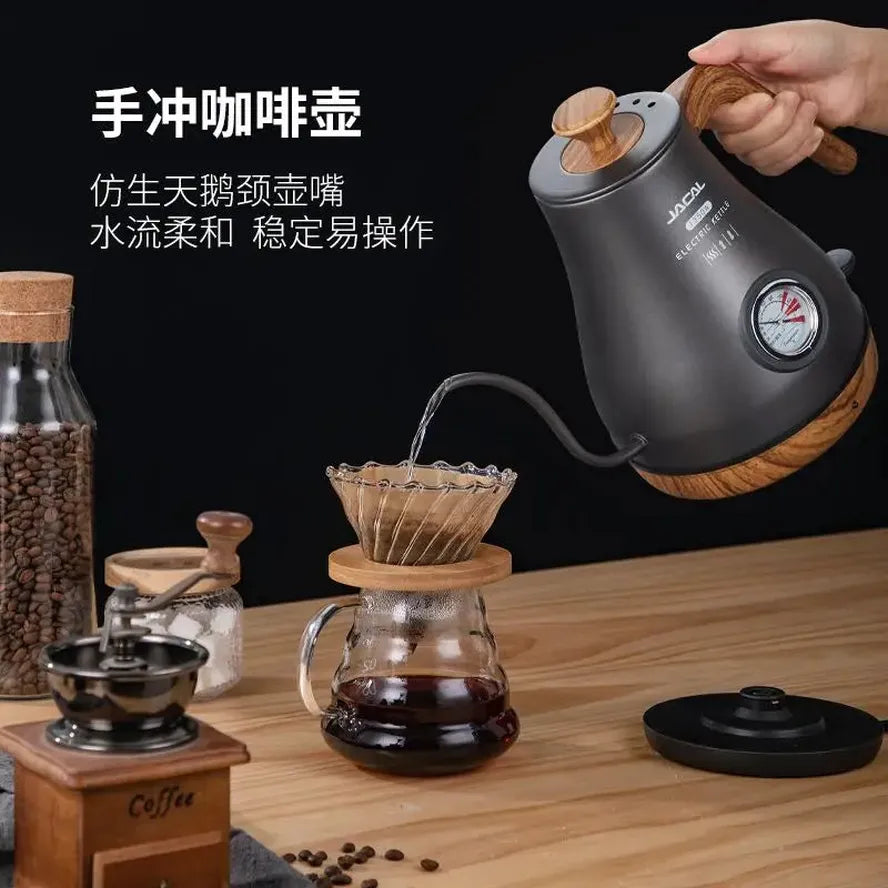 KTX-170003 Gooseneck Electric Cordless Kettle in Stainless Steel for Precise Brewing