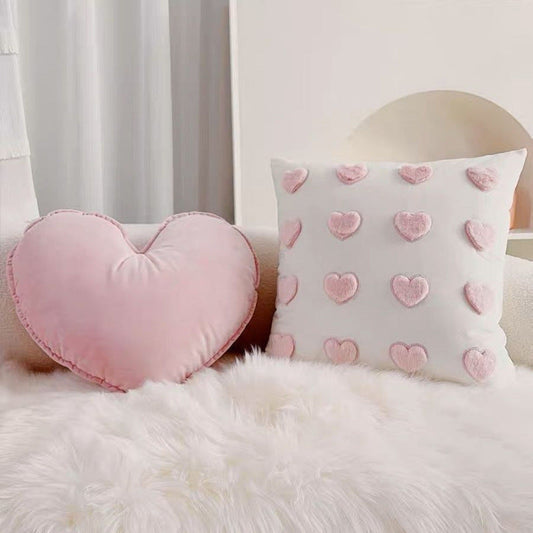 KTX-170195 Heart-Shaped Minimalist Sofa Pillowcase for Living Room Decor