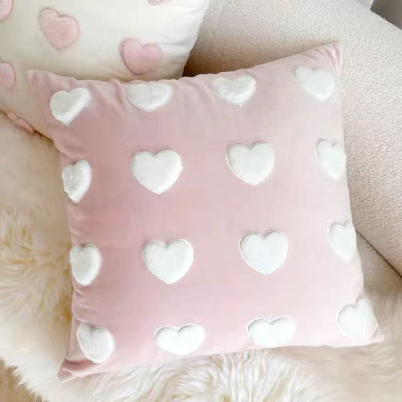 KTX-170195 Heart-Shaped Minimalist Sofa Pillowcase for Living Room Decor