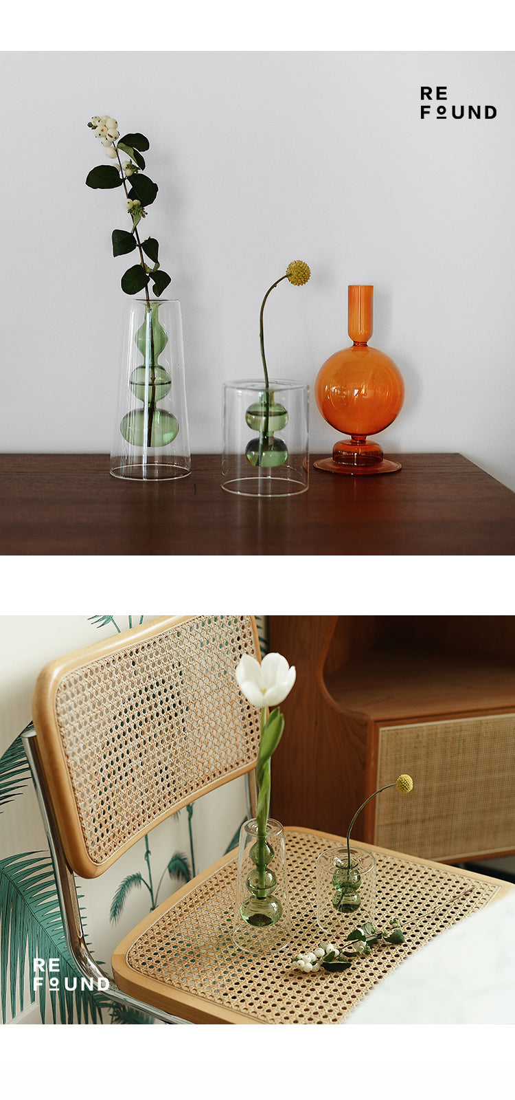 KTX-170323 Retro Gourd Hydroponic Glass Vase for Nordic Home Decor