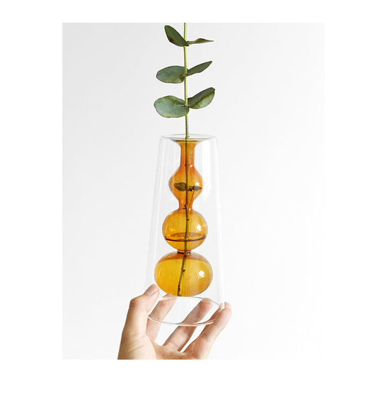 KTX-170323 Retro Gourd Hydroponic Glass Vase for Nordic Home Decor