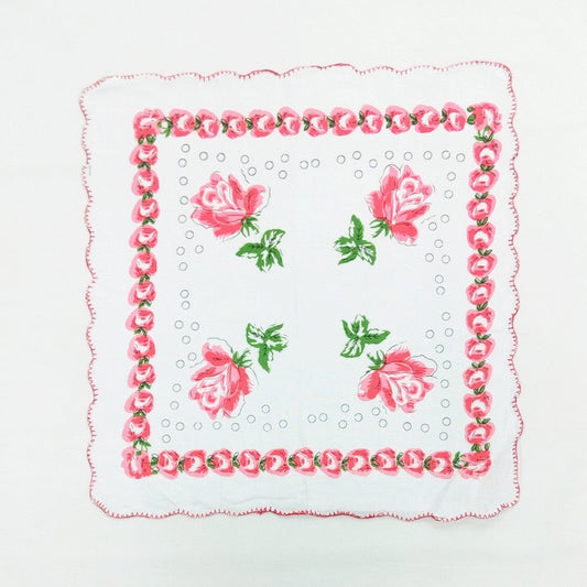 KTX-170963 Cotton Handkerchiefs Set with Tooth Edge Print - 20 Pieces, 28x28 cm