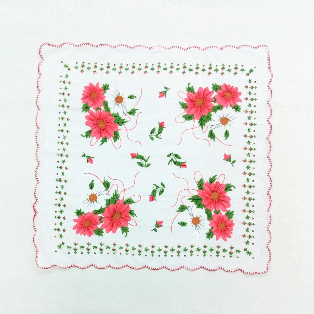 KTX-170963 Cotton Handkerchiefs Set with Tooth Edge Print - 20 Pieces, 28x28 cm