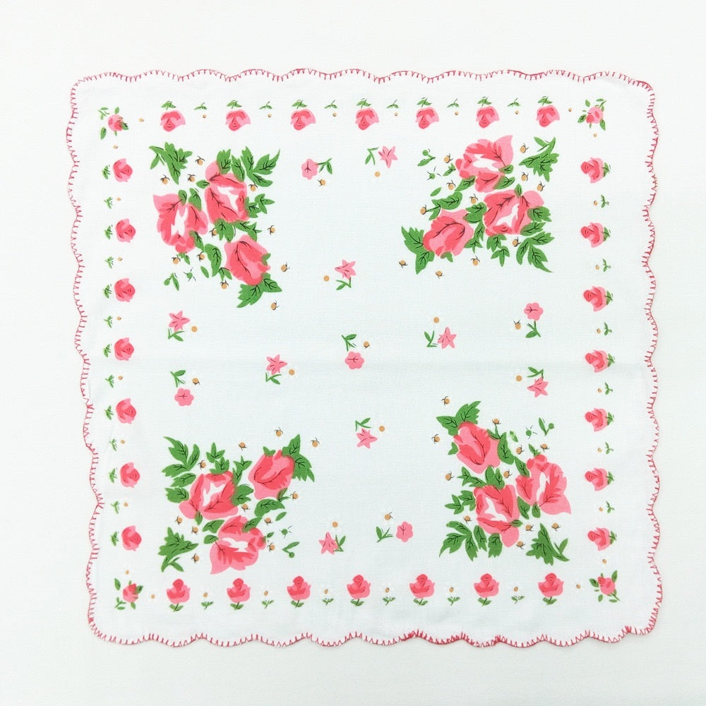 KTX-170963 Cotton Handkerchiefs Set with Tooth Edge Print - 20 Pieces, 28x28 cm