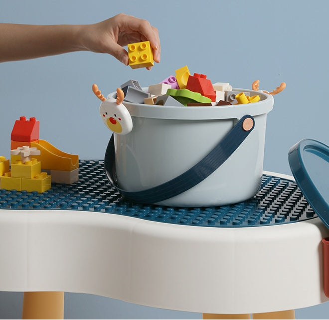 KTX-171091 Children's Cartoon Portable Plastic Storage Bucket for Toys, Stationery, and More