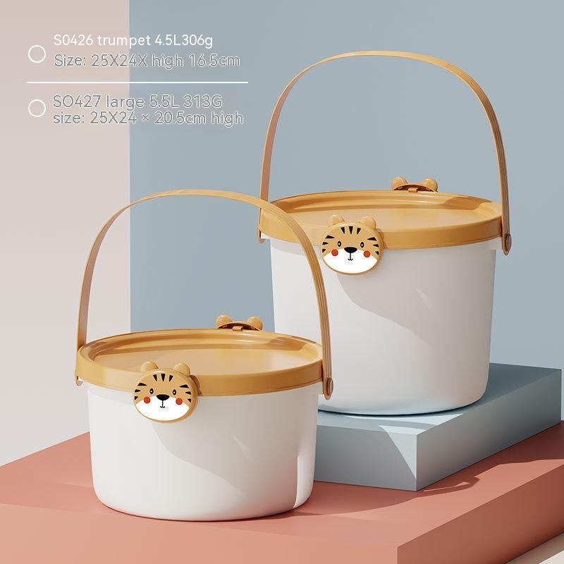 KTX-171091 Children's Cartoon Portable Plastic Storage Bucket for Toys, Stationery, and More