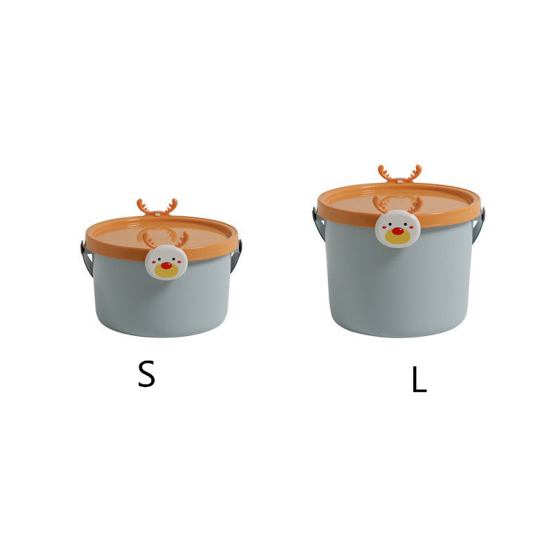 KTX-171091 Children's Cartoon Portable Plastic Storage Bucket for Toys, Stationery, and More