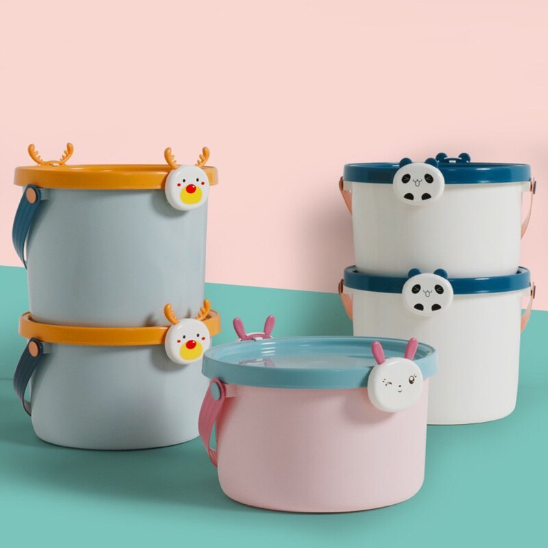 KTX-171091 Children's Cartoon Portable Plastic Storage Bucket for Toys, Stationery, and More