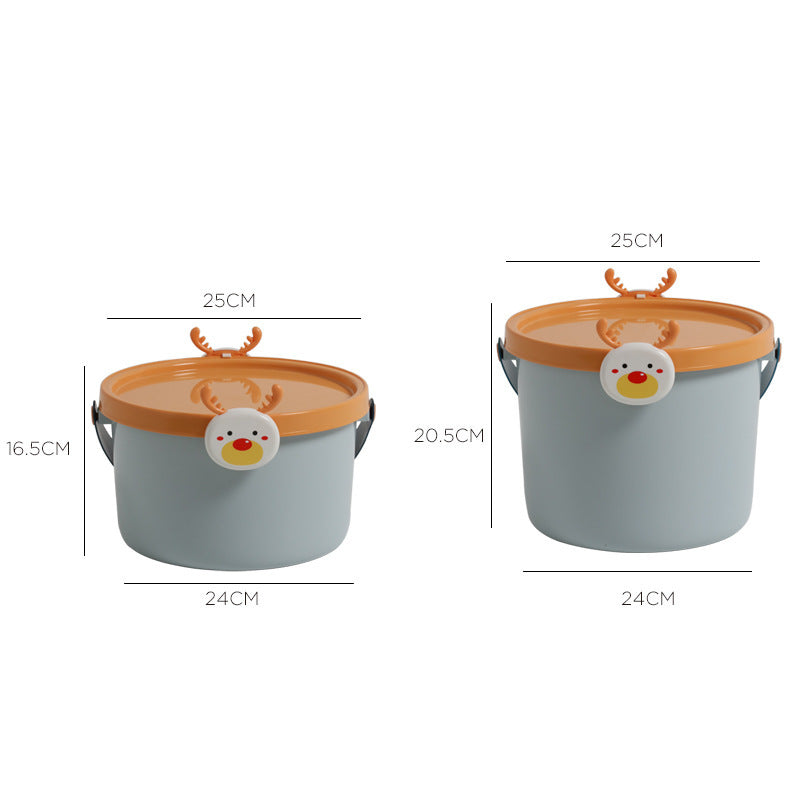 KTX-171091 Children's Cartoon Portable Plastic Storage Bucket for Toys, Stationery, and More