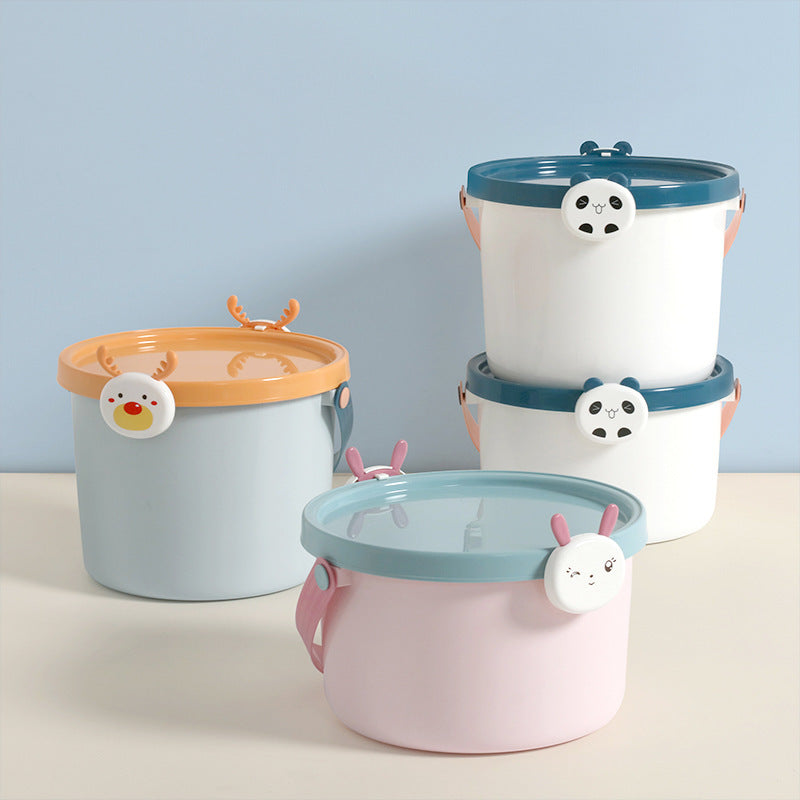KTX-171091 Children's Cartoon Portable Plastic Storage Bucket for Toys, Stationery, and More
