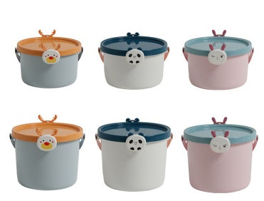KTX-171091 Children's Cartoon Portable Plastic Storage Bucket for Toys, Stationery, and More